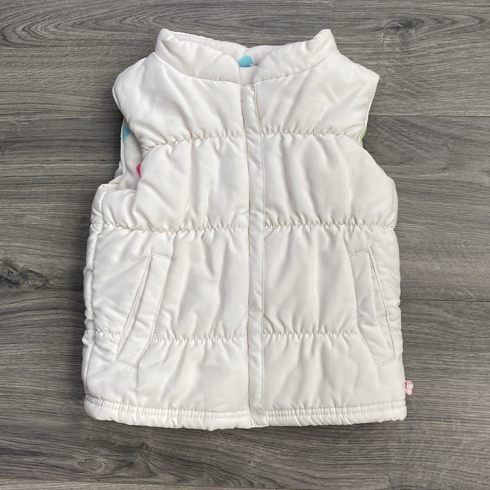 Girls White Puffer Vests